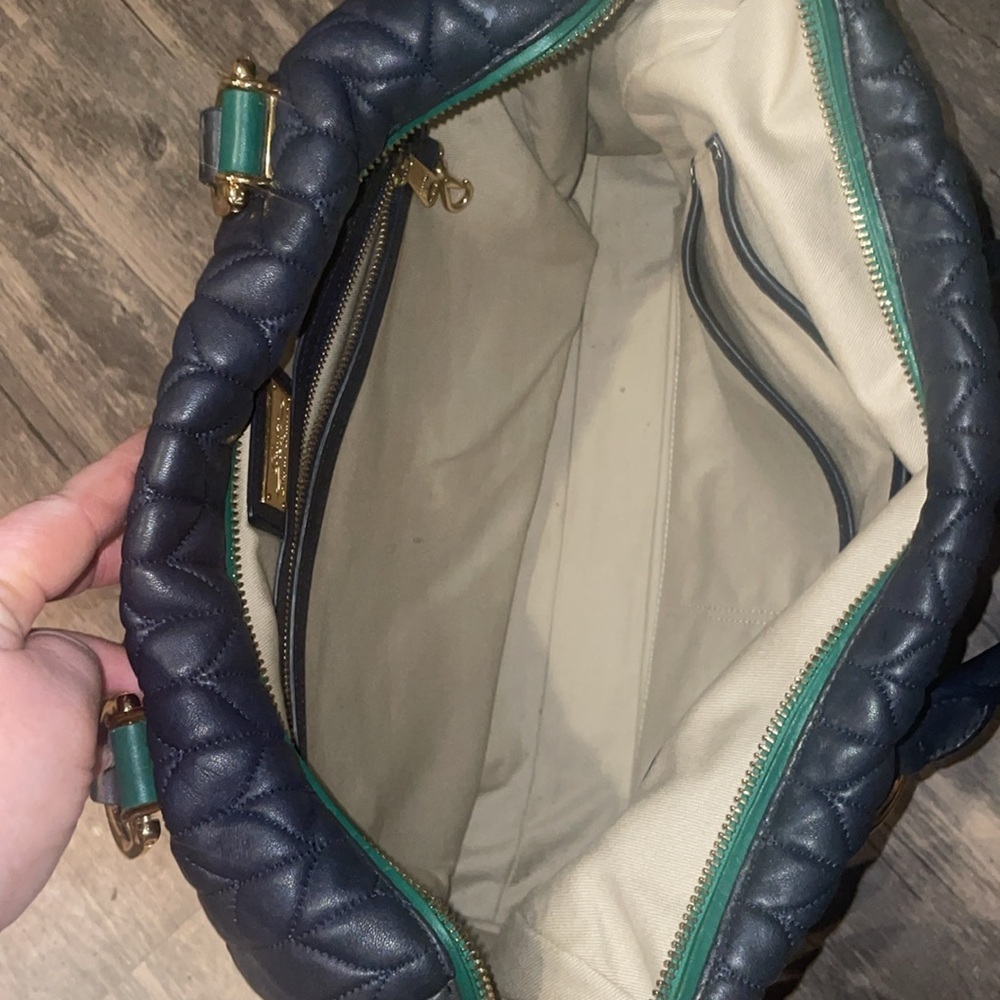 Ralph Lauren Blue Quilted Leather Zip Satchel - Picture 5 of 12